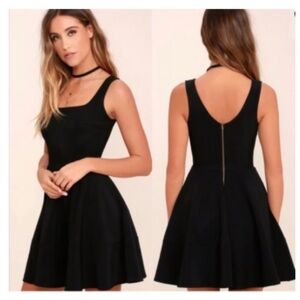 Lulu's black skater dress size small cocktail holiday party dress